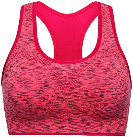 TOBWIZU Women Racerback Sports Bra -Removable Padded Seamless for Yoga Gym Workout Fitness Activewear Bra