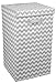 Home Basics Chevron Laundry Hamper with Handle, Grey