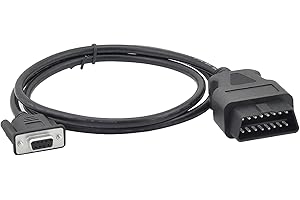 3.3 ft OBD2 16 Pin to DB9 Serial Port Adapter Cable - OBD-II to DB9 RS232 Auto Vehicle Extension Connector Cable for Diagnost