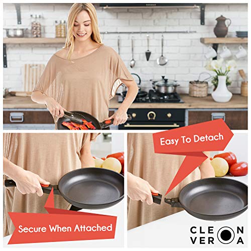 Cleverona Essential Nonstick 11 Inch Fry Pan with SecureSnap Detachable Handle