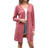 MAFILOP Women's Open Front Lightweight Cardigan Long Sleeve Button Down Loose Solid Outwear Sping Cardigans