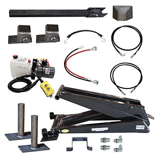 Hydraulic Hoist Kit 24,000 lbs Dump Trailer 12V Scissor Hoist Kit Complete. 18' to 24' Dump