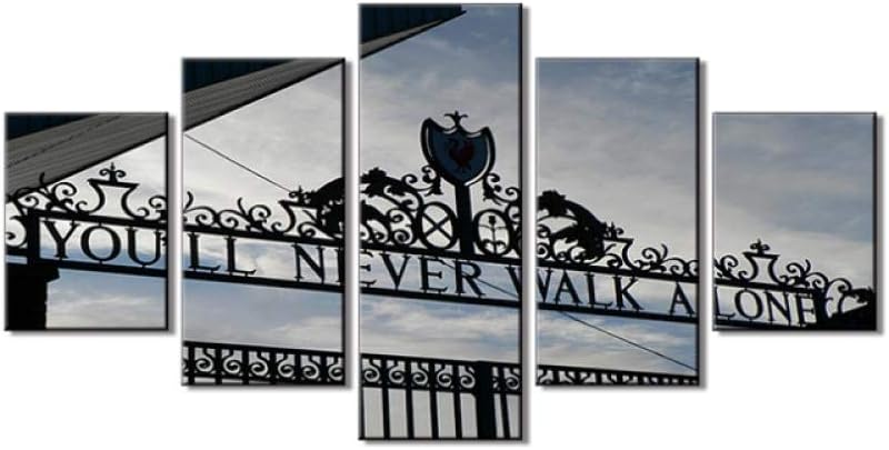 IGZAKER.Black and White Wall Art Canvas You Will Never Walk Alone Paintings Liverpool FC Club Shop Living Room Home Decor(no Frame) 40x60 40x80 40x100cm