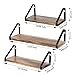 NEX Wall-Mounted Floating Shelves, Set of 3 Rustic Wood Wall Shelves for Living Room, Bedroom, Bathroom