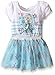 Disney Little Girls' Toddler Frozen Dress with Glitter Tulle and Bow, Light Blue, 2T