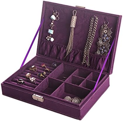 Modern Violet jewelry box organizer / Decorative Accessory Holder / Necklace Storage Box
