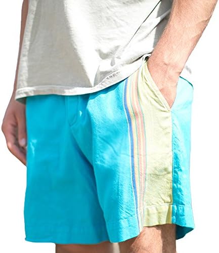 American Rhino Men's Kikoy Safari Shorts M Thika Turquoise