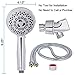 HOFNIE Filtered Shower Head with Handheld, Shower Heads High Pressure 5 Spray Modes, 3 Stage Hard Water Shower Filter with Stainless Steel Hose, Adjective Bracket, Water Softener Shower Head Filters