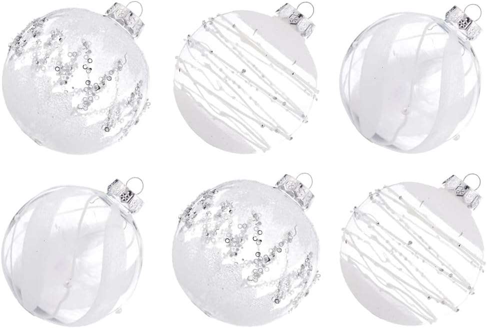 Ornaments - XmasExp Shatterproof Clear Plastic Christmas Ball Ornaments 100mm/3.94
