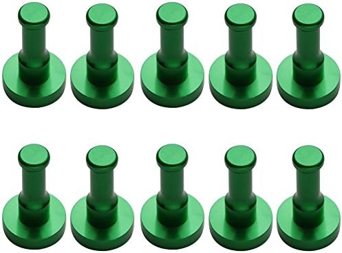 eForwish Aviation Aluminum Garage Storage Organizer Hook Bathroom Toilet Single Robe Towel Coat Hook Rustproof Kitchen Utensil Utility Hanger SOLID Metal Heavy Duty Wall Mount (Green) , 10 Pcs
