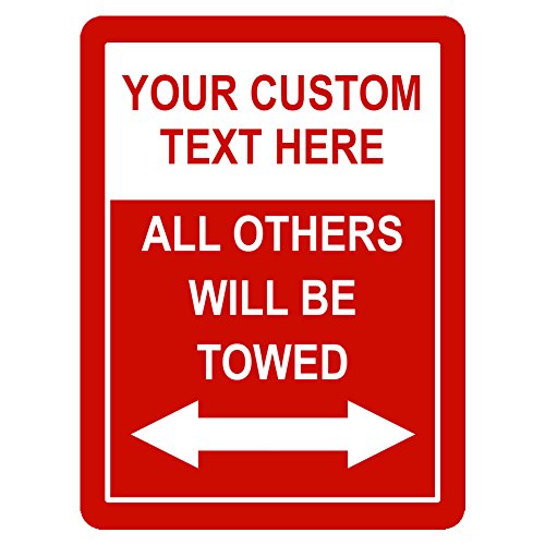 BuildasignPersonalized Custom Parking Sign 12" x 9" Aluminum - Red - Makes a Great Gift!