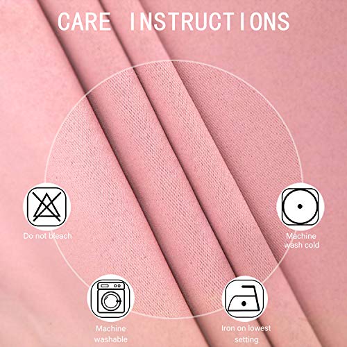 LEMOMO Baby Pink Bedroom Blackout Curtains/52 x 84 Inch Long/Set of 2