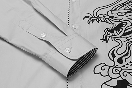 COOFANDY Men\'s Stylish Print Button Down Shirt Long Sleeve Casual Dress Shirt