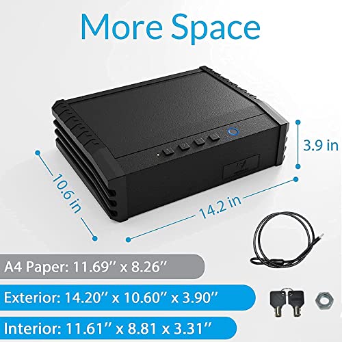 Biometric Gun Safes for Pistols, Fingerprint Gun Safe for Handgun Quick