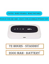 KuWFi 4G LTE Mobile WiFi Hotspot Travel Router Partner Wireless SIM Routers with SD SIM Card Slot Support LTE FDD TDD Work for USA CA MX  pe Africa Asia Oceania Almost Universal