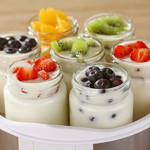 Flexzion Yogurt Maker Machine, Greek Yogurt Maker with Glass Jars Container, Set of 7