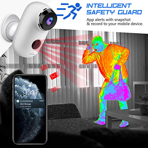 Wireless Outdoor Security Camera, KAMTRON 1080P Home Security Rechargeable Battery Powered