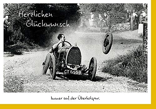 Witzige Gl&uuml;ckwunschkarte &Uuml;berholspur