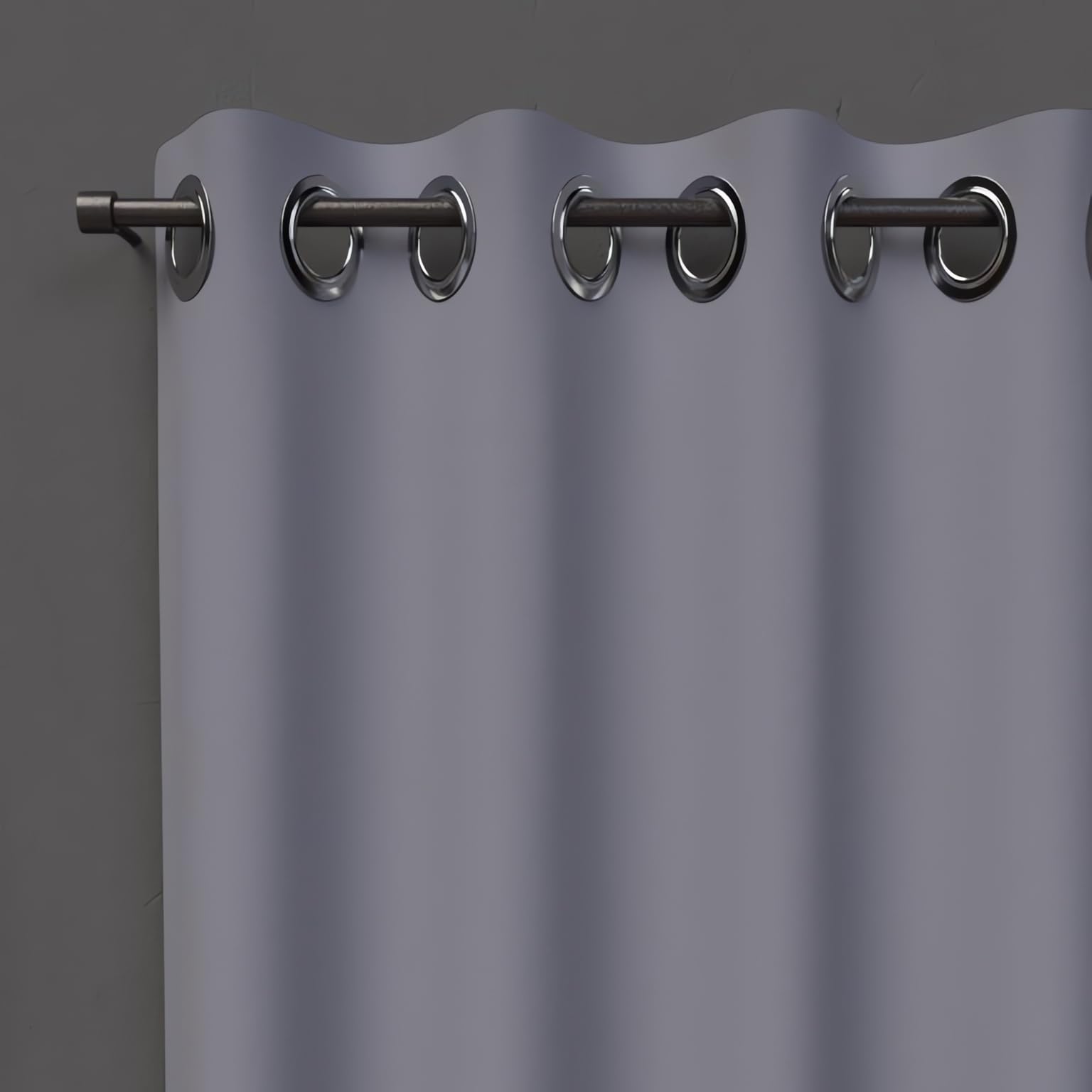 Soleil d'Ocre Polyester Blackout Curtain with Eyelets, gray, 140 x 180 cm
