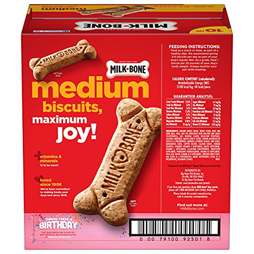 MilkBone Original Dog Biscuits, Medium Crunchy Dog Treats, 10 Pound