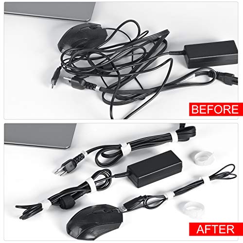 100pcs Reusable Fastening Cable Ties 6 Inch Adjustable Cord Ties Adjustable Fastener Cable Strap Hook and Loop Cord Ties, White HG467