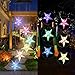 Alitamei Wind Chime Solar Light Color Changing LED Solar Mobile Blue Star Wind Chime Solar Light Wind Mobile Portable Waterproof Outdoor Decorative Romantic Wind Bell Light for Patio Garden Home Party