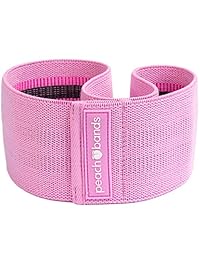 Peach Bands - Banda de resistencia para la cadera con bolsa de transporte, diseño grueso y antideslizante, color rosa