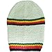 Asian Idyllica Rasta Stripe Handmade Crochet Beanie One Size Ivory White