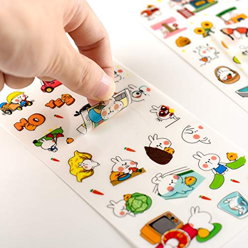 Korean Stationery Stickers Letter Stickers,12 Sheets Small Kawaii