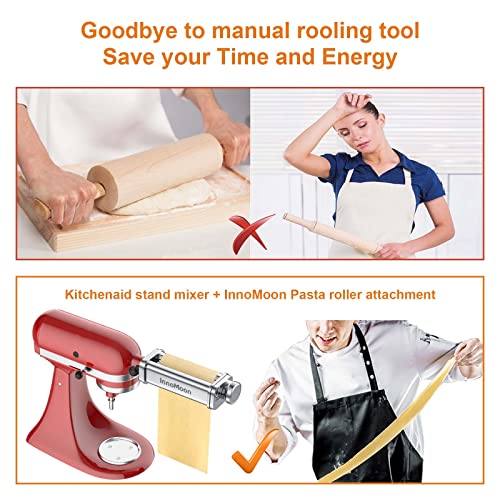InnoMoon Pasta Maker Attachment Stainless Steel Pasta Roller for