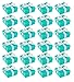 BLUE PANDA Mini Jewelry Gift Boxes - 3.74 x 3.74 x 1.65 In, 24-Pack, Teal with Lids & Ribbons - Bridal Shower Favor Boxes for Wedding & Baby Shower Favors