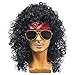 70s 80s 90s Men's Disco Halloween Rock Star Heavy Metal Wig Set Packet of 6 (Set-1)