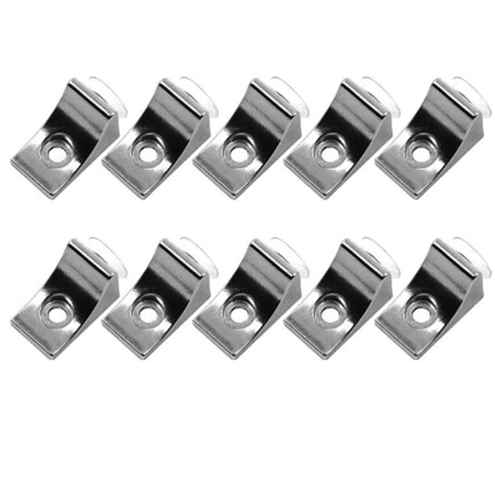 [10 pcs] Adjustable Glass Shelf Glass Clip Shelf Suction Cup Fixing Bracket Bracket (Large) — image 1