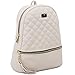 Copi Women's Simple Design Fashion Quilted Casual Backpacks Ivory