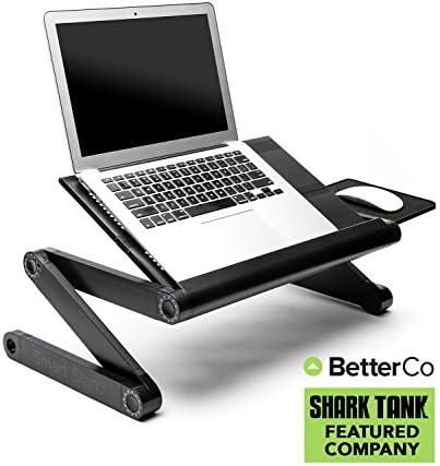 Smart Stand - Portable Stand Up Desk/Table For Laptops, Vented with Removable Mouse Pad, Lightweight and Ergonomic, Multi-functional As Bed TV Tray - Black