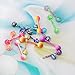 IPINK 14G Anodized Rainbow Surgical Steel Nipple Tongue Ring Barbell Body Piercing 14 Pieces