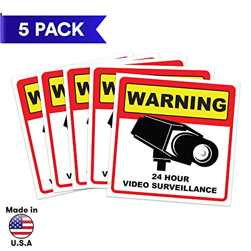 Buy Video Surveillance Sticker Sign Decal 5 Pack Home Business