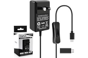 GeeekPi 20W 5V 4A Power Supply for Raspberry Pi 4/Orange Pi 5/5B, UL Listed Type C Power Supply with ON/Off Switch