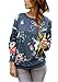Oops Style Womens Crewneck Long Sleeve Printed Floral Pullover Sweatshirts