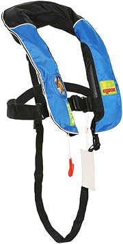 Amazon Skysper 子供用 浮力8kg 自動膨張式 ライフジャケット 救命胴衣 青 スポーツ アウトドア