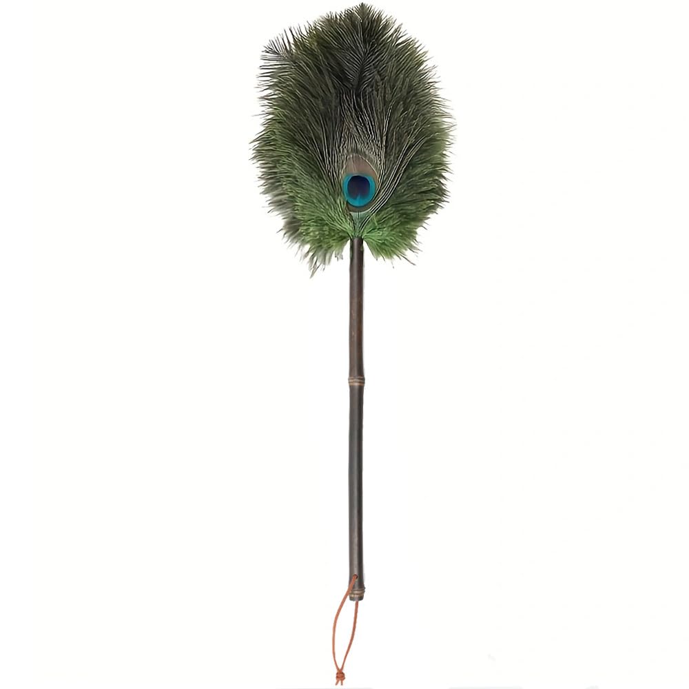 Photo 1 of Peacock Feather Duster with Purple Bamboo Handle,Mini Decorative Cleaning Tool for Delicate Surfaces, Antiques, Party Props & Small Spaces Reusable, Lightweight & Aesthetic Gift
