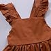 Weixinbuy Kid Baby Girls Summer Bowknot Wedding Party Sleeveless Dresses Brown