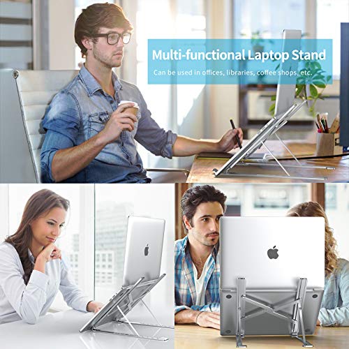 cshare Adjustable Laptop Stand for Desk, Portable Computer Stand for Laptop Riser Mount Compatible with MacBook Pro Mac Air Chromebook Dell HP 7-17 Inch Notebook Stands Holder
