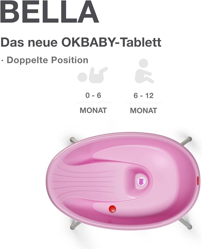 Bella Kit mit Halterung, gemütliche Badewanne für Neugeborene und Babys von 0-12 Monate - Pink