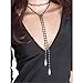 BOKOLI Women Fashion Faux Pearl Necklace, Long Vintage Choker Chains Charm Necklet (Black)