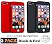 Premium Italian Design 2 Pack iPhone 8 Plus Case/iPhone 7 Plus Case Full Body, with 2 Tempered Glass Screen Protector for 360 Protective Shock Absorption Cover, Waterproof Bag Included (Red & Black)