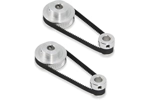 Zeelo 2PCS Set GT2 Synchronous Wheel 20&40 Teeth 5mm Bore Aluminum Timing Pulley with 2PCS Length 200mm Width 6mm Belt (20-40T-5B-6)