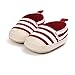 Kuner Infant Baby Boys Girls Canvas Stripe Moccasins Soft Sole Anti-Slip Prewalker Toddler Shoes