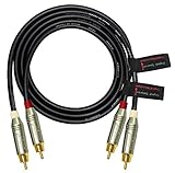 3 Foot RCA Cable Pair - Made with Canare L-4E6S, Star Quad, Audio Interconnect Cable and Amphenol ACPR Gold RCA Connectors – Directional Design - CUSTOM MADE By WORLDS BEST CABLES