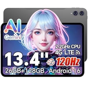 TECLAST Android16 タブレット 13インチ 120Hz 大画面 2K IPSディスプレイ 128GB ROM+2TB TF拡張